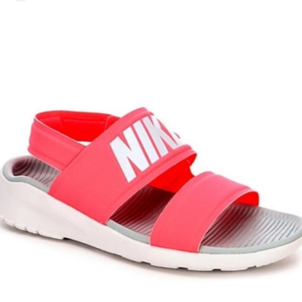 Nike Tanjun Pink Velcro Strap Sandals Women’s Casual Slides Size 6